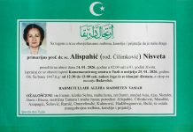 Tuzla: Preminula prof. dr. Nisveta Alispahić