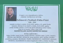 Dženaza ubijenom Eldinu Selimoviću biće klanjana sutra na mezarju Tušanj